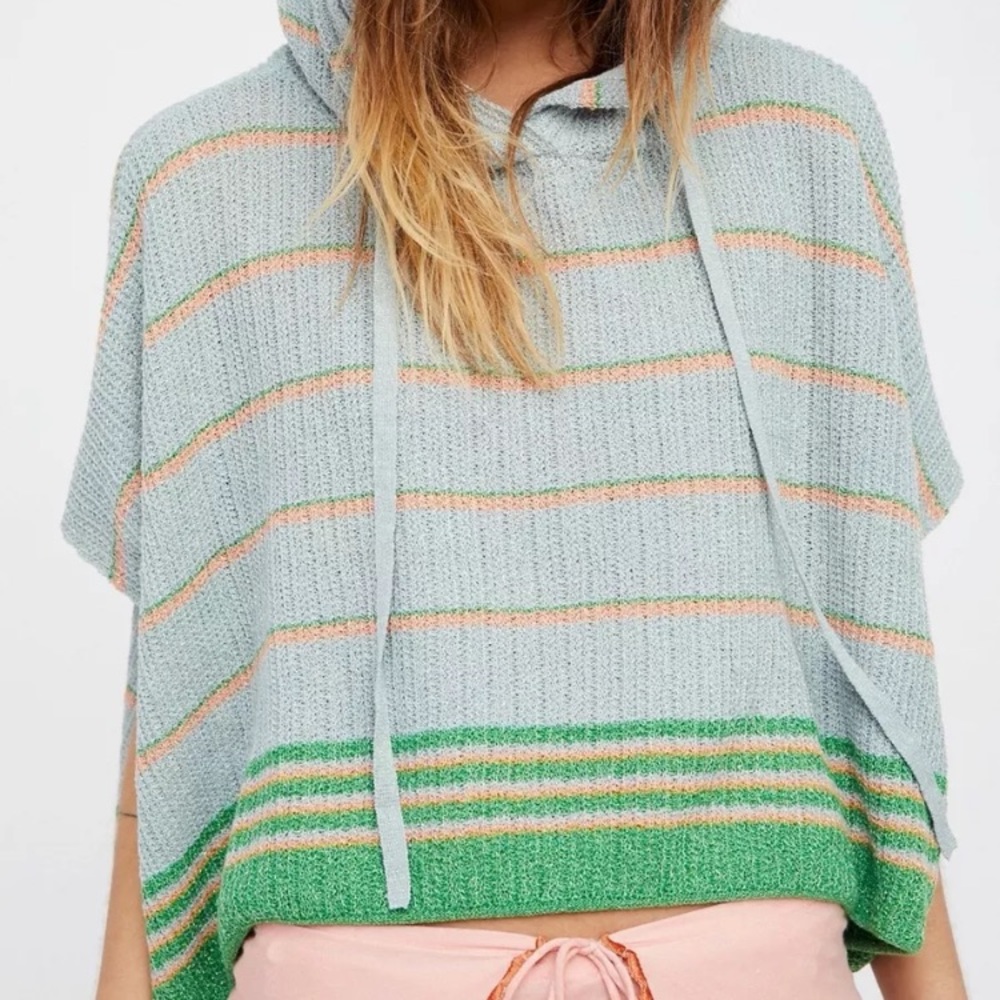Free People Hooded Sweater Poncho